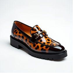 Women's Patent Animal Print Loafer