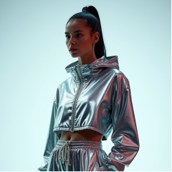 Women's High-Shine Windbreaker Set