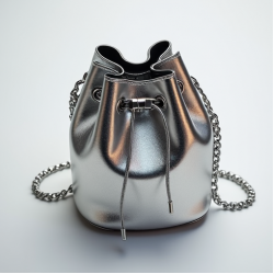 Women's Metallic Mini Bucket Bag