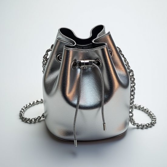 Women's Metallic Mini Bucket Bag