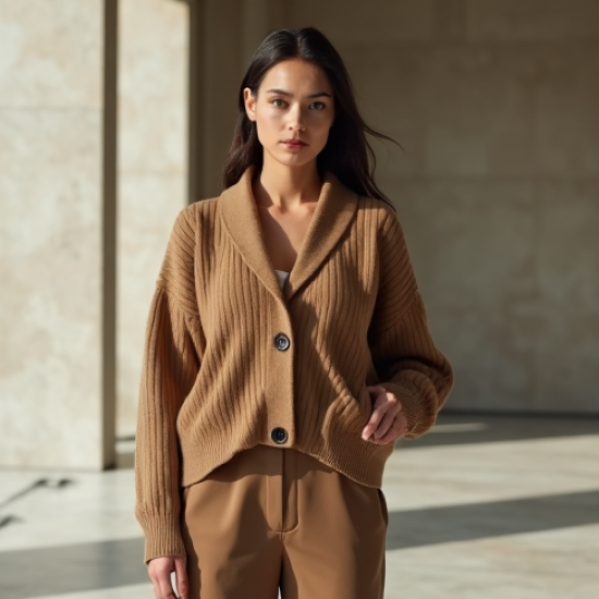 Women's Exaggerated Shoulder Cardigan Coat