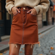 Women's Chestnut Denim Mini Skirt