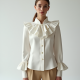Women's Dramatic Ruffle Collar Shirt