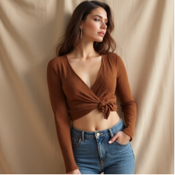 Women's Walnut Wrap Crop Top
