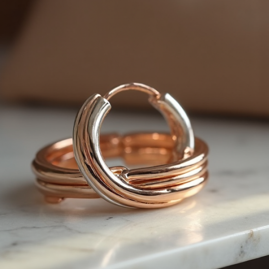 Women's Metallic Hoop Set