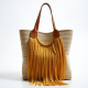 Women's Fringe Raffia Bag