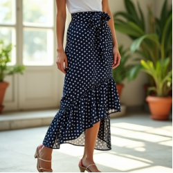 Women's Polka Dot Wrap Skirt