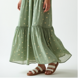 Women's Oversized Polka Tiered Skirt