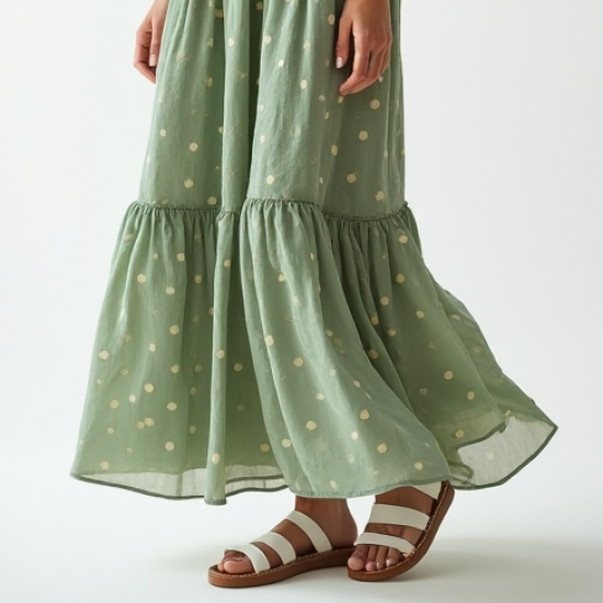 Women's Oversized Polka Tiered Skirt