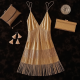 Women's Metallic Fringe Party Dress - Luxury Edition