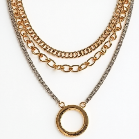 Women's Mixed Metal Layered Necklace