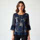 Women's Layered Necklace Print Top