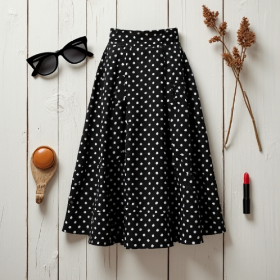 Women's Vintage Polka Flared Skirt