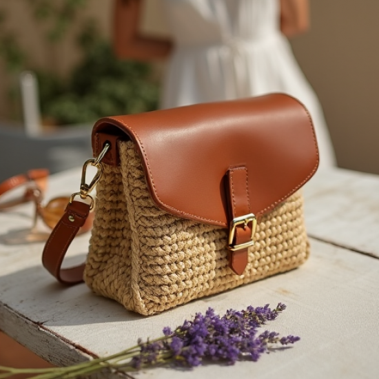Women's Woven Raffia Crossbody