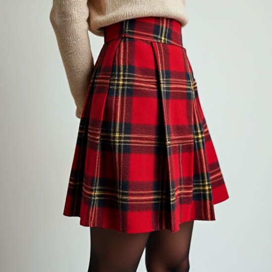 Women's Checkered Pleated Mini Skirt