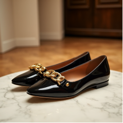 Women's Patent Chain Ballet Flat