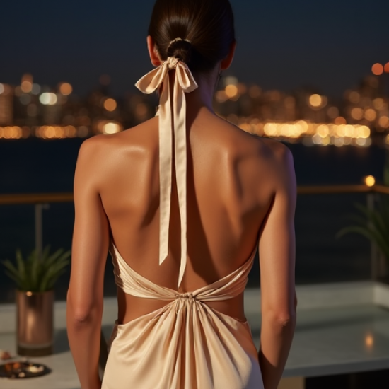 Women's Halter Neck Satin Top