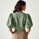 Women's Knot Front Crop Blouse