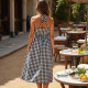 Women's Black & White Checkerboard Sundress