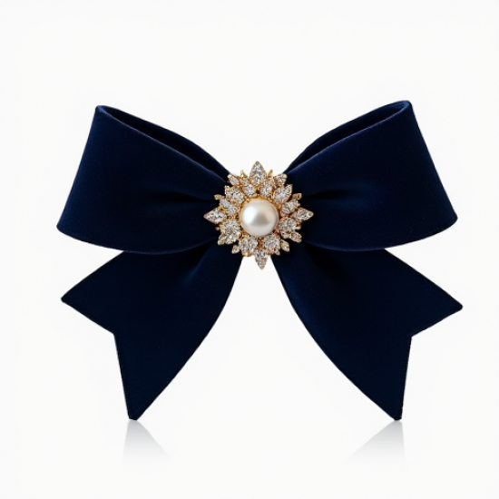 Women's Bow & Pearl Brooch