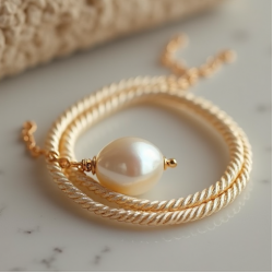 Women's Twisted Chain & Pendant Necklace