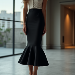 Women's Mermaid Hem Midi Skirt
