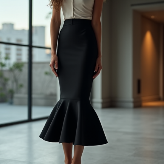 Women's Mermaid Hem Midi Skirt