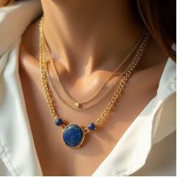 Women's Gemstone & Chain Layered Necklace