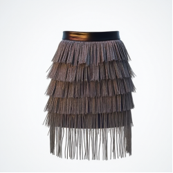 Women's Metallic Fringe Mini Skirt