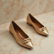 Women's Metallic Chain Ballet Flat