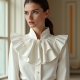 Women's Dramatic Ruffle Collar Shirt