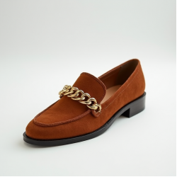 Women's Suede Chain Loafer