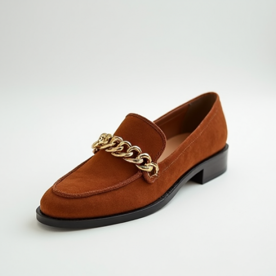Women's Suede Chain Loafer