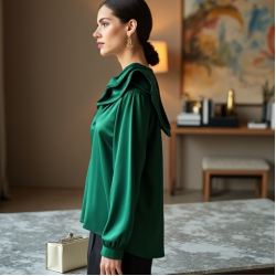 Women's One-Shoulder Asymmetrical Blouse