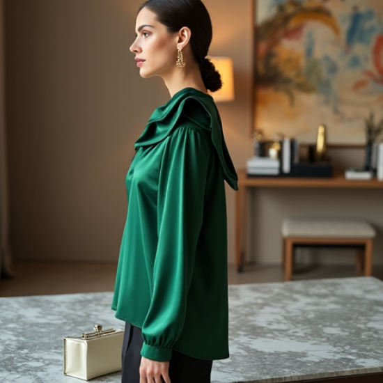 Women's One-Shoulder Asymmetrical Blouse