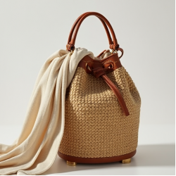 Women's Raffia Bucket Bag