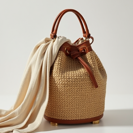 Women's Raffia Bucket Bag
