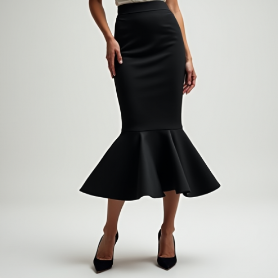 Women's Mermaid Hem Midi Skirt
