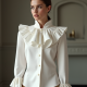 Women's Dramatic Ruffle Collar Shirt
