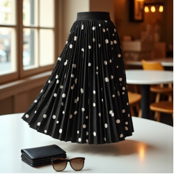 Women's Bold Dot Pleated Skirt