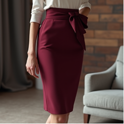 Women's Bow-Detail Pencil Skirt