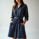 Women's Oversized Polka Shirt Dress