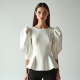 Women's Volume Sleeve Peplum Top