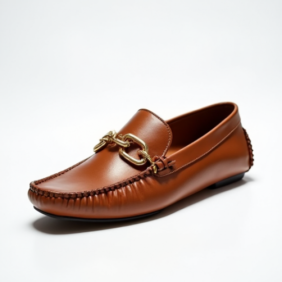 Women's Metallic Chain Moccasin