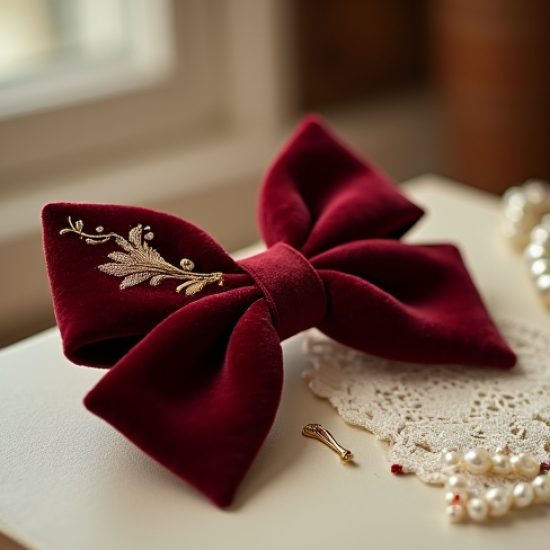 Women's Embroidered Hair Bow