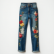 Women's Embroidered Patch Denim