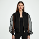 Women's Sheer Sleeve Bomber