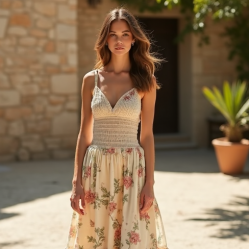 Women's Smocked Waist Maxi Dress