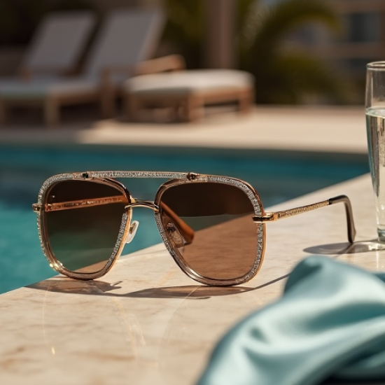 Women's Embellished Shield Shades