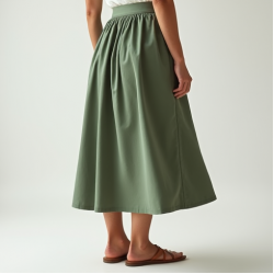 Women's Relaxed High Waist Midi Skirt